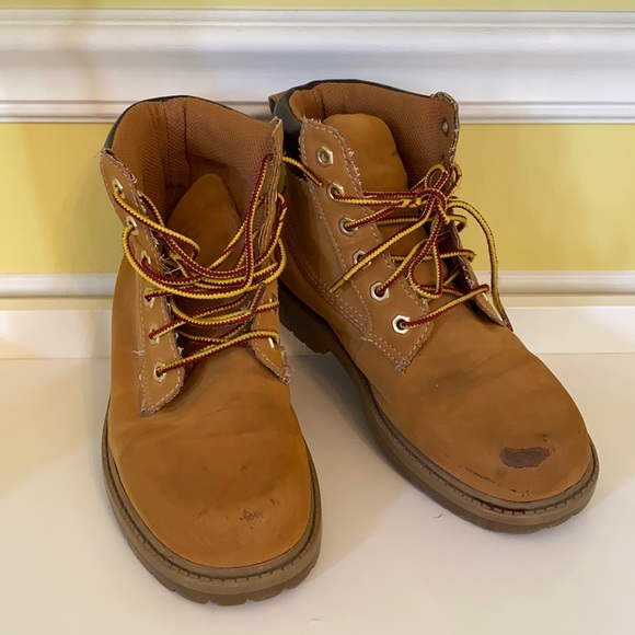 Eddie Bauer workwear inspired lace up ankle boots brown wheat color - Picture 2 of 11